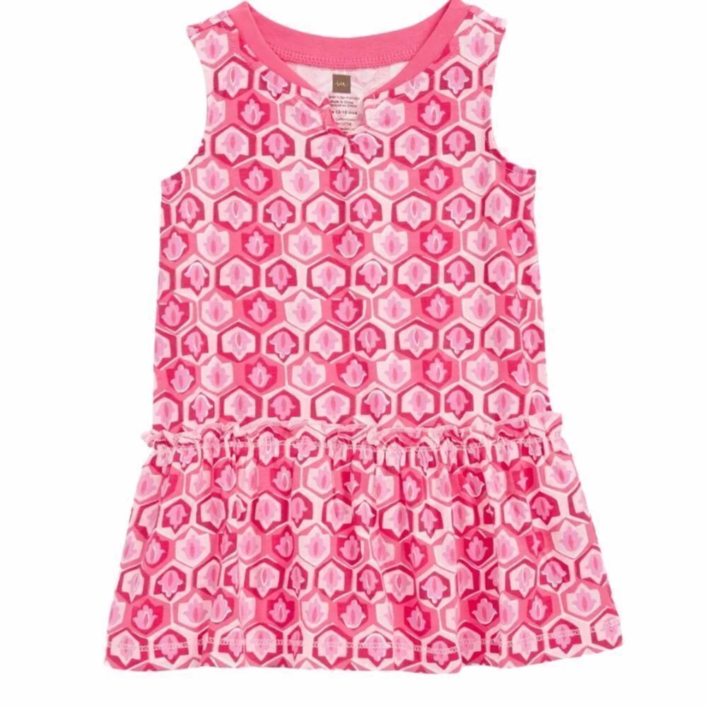Girls Tea “Fatima” Pink Drop Waist Dress Size 3